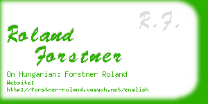 roland forstner business card